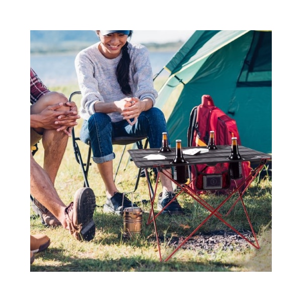 Leisure Sports Camp Table, Outdoor Folding Table with 4 Cupholders and Carrying Bag, for Camping, Hiking, Beach 260475QAD - main